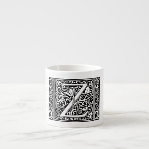 Xícara De Espresso Letra Z Monograma Medieval Arte Nova
