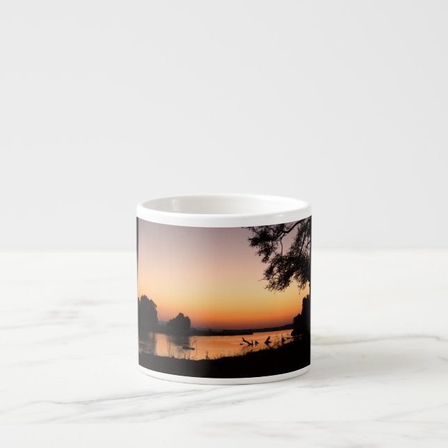 Xícara De Espresso Levantamento do sol sobre o rio Zambesi (Frente)