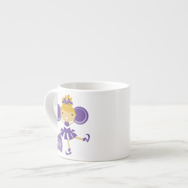 Xícara De Espresso Líder de torcida em roxo (Frente Esquerda)