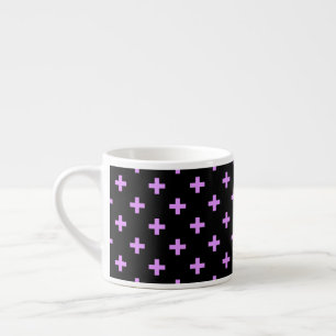 Xícara De Espresso Lilac polka cruza em preto
