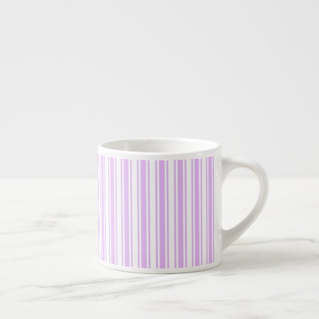 Xícara De Espresso Lilac, púrpura e tiras doces brancas (Direita)