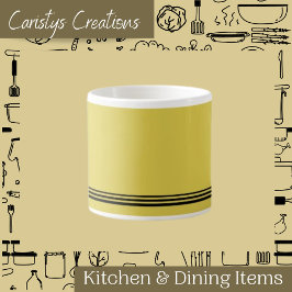 Xícara De Espresso Limão Amarelo Contemporâneo Stripes Espresso Mug