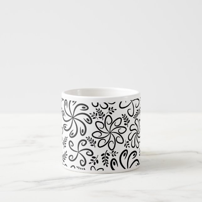 Xícara De Espresso Linda Espresso Mug, preto e branco (Frente)