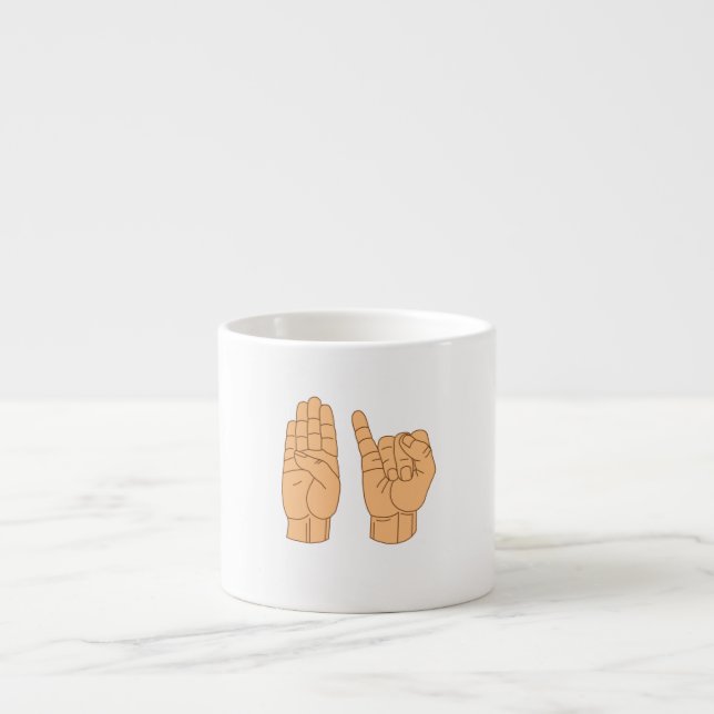 XÍCARA DE ESPRESSO LÍNGUA DE SINAIS BISSEXUAL (Frente)