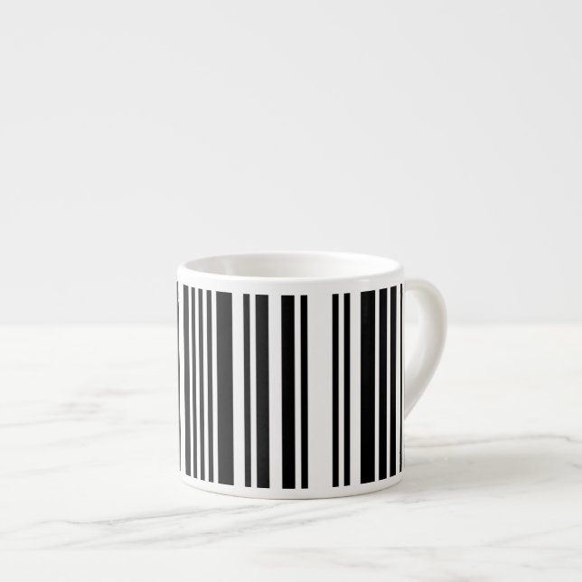 Xícara De Espresso Linhas de Código de Barras Preto - Mug (Frente Esquerda)