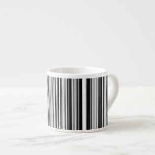 Xícara De Espresso Linhas preto e branco