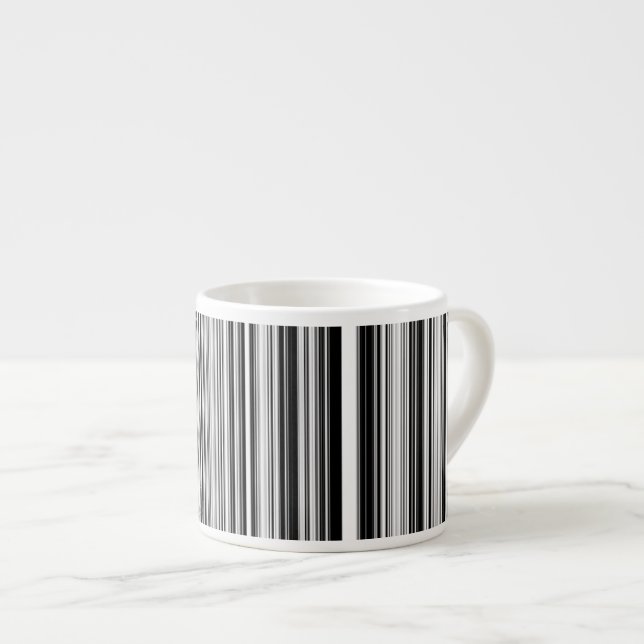 Xícara De Espresso Linhas preto e branco (Frente Esquerda)