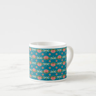 Xícara De Espresso Lírios e Dragões de Água Rosa Espresso Mug