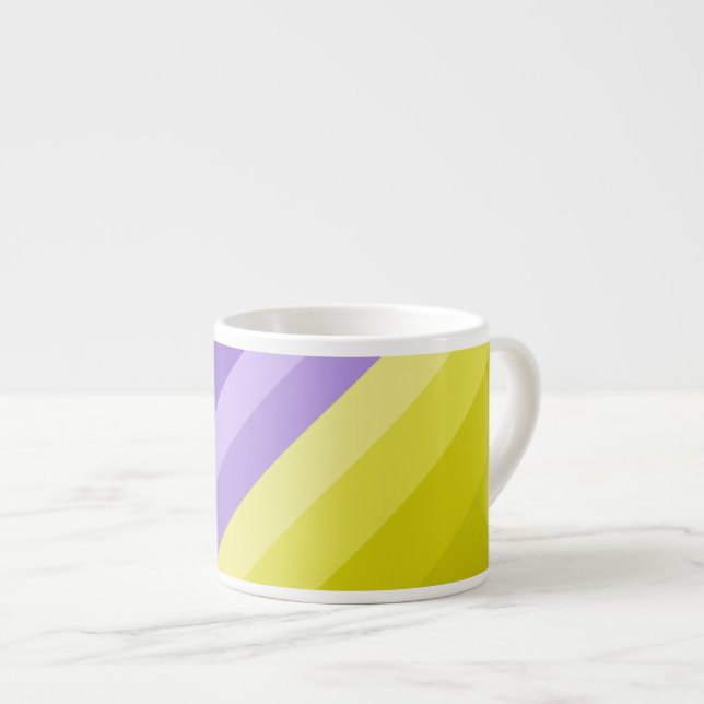 Xícara De Espresso Listrado, brilhante, arco-íris (Frente Esquerda)