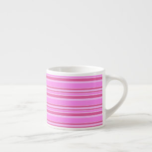 Xícara De Espresso Listras rosa