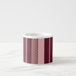 Xícara De Espresso Listras rosa pálido e mogno arte de IA