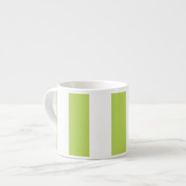 Xícara De Espresso Listras Verdes, Listras Brancas, Padrão Lachado