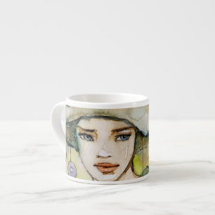 Xícara De Espresso llustration de uma menina bonita, delicada