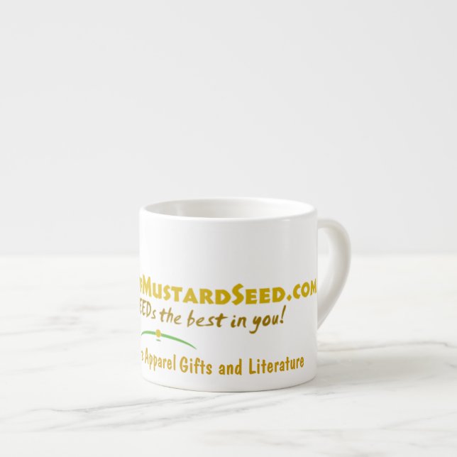 Xícara De Espresso Logotipo Agrainofmustardseed.com (Frente Esquerda)