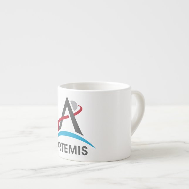 Xícara De Espresso Logotipo do Programa Artemis da NASA Marte 2024 As (Frente Esquerda)