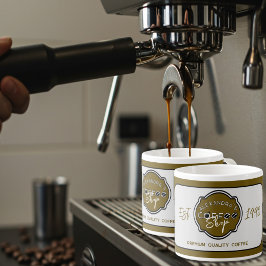 Xícara De Espresso Logotipo Personalizado para Cafeteria Profissional