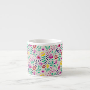 Xícara De Espresso Luzes de Protea Floral Block Impressão Millefleur