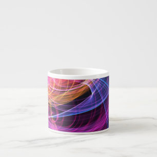 Xícara De Espresso Luzes de vórtice de arco-íris abstratas