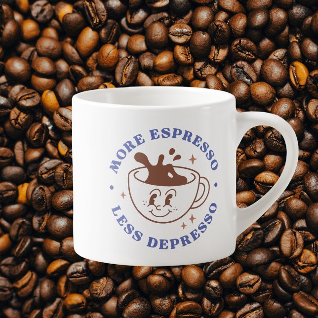 Xícara De Espresso Mais Espresso, Menos Depresso Engraçado (More Espresso, Less Depresso Sarcastic Funny Espresso Cup
)