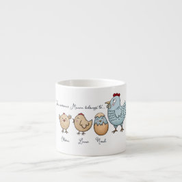Xícara De Espresso Mama Frango Personalizados – Nomes Personalizados