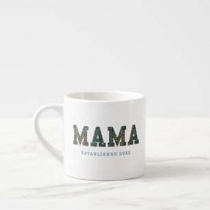 Xícara De Espresso Mamãe personalizou o ano - Trendy floral Coffee Mu