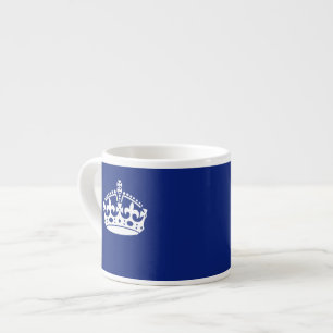 Xícara De Espresso Manter o Ícone da Coroa Calma no Marinho Azul