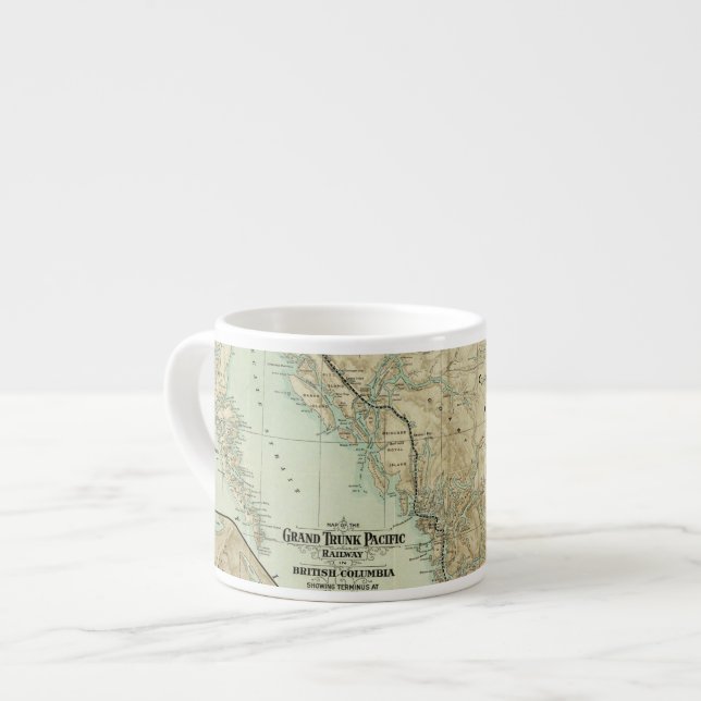 Xícara De Espresso Mapa da estrada de ferro grande do Pacífico do (Frente Esquerda)