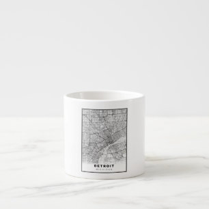 Xícara De Espresso Mapa de Detroit