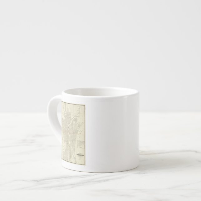 Xícara De Espresso Mapa de Milwaukee (Frente Esquerda)