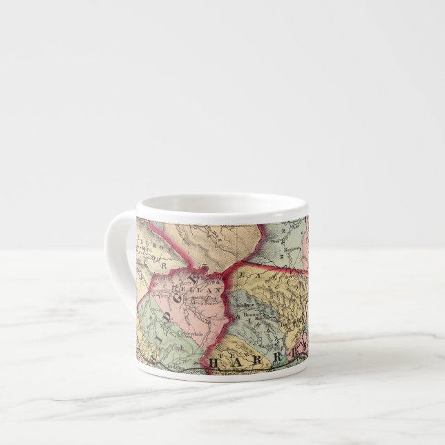 Xícara De Espresso Mapa de Winfield, West Virginia (Frente Esquerda)