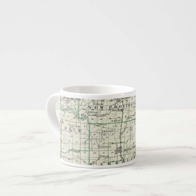 Xícara De Espresso Mapa do Condado de Green e de Carrollton (Frente Esquerda)