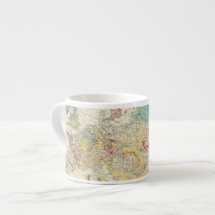 Xícara De Espresso Mapa Geological Europa