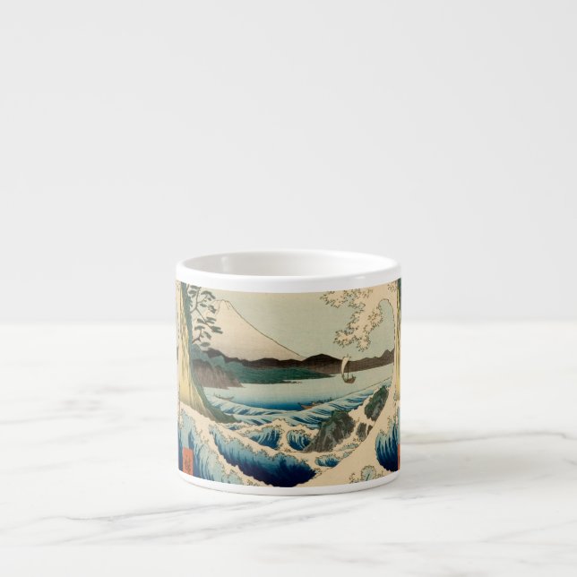 Xícara De Espresso Mar Japonês de Satta Hiroshige Art (Frente)