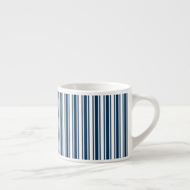 Xícara De Espresso Marinho azul e faixas brancas de doces (Direita)