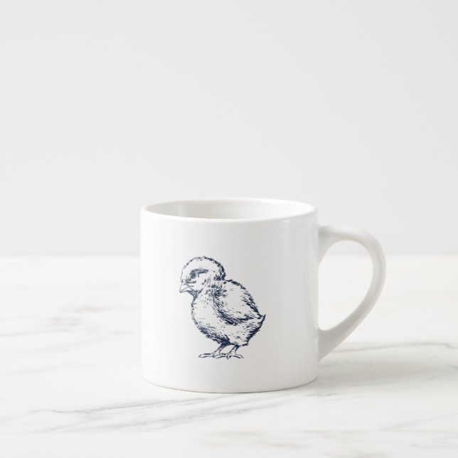 Xícara De Espresso Marinho azul Pintinho Baby Mug (Direita)