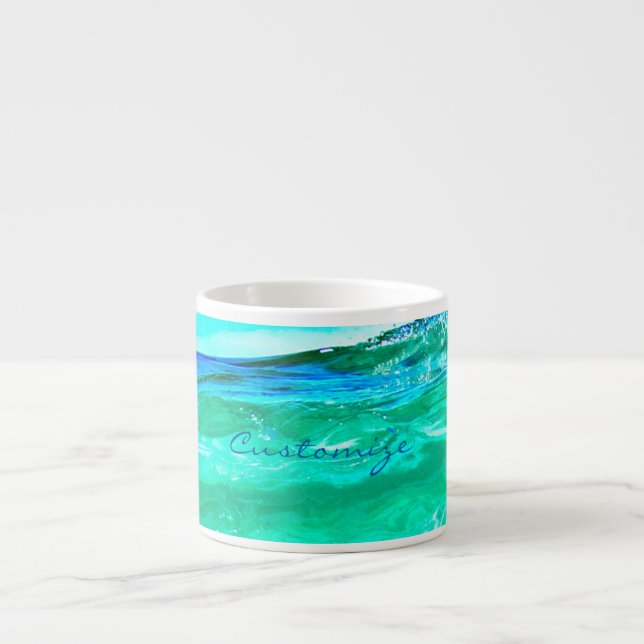 Xícara De Espresso Maui ondas Thunder_Cove azul/verde (Frente)
