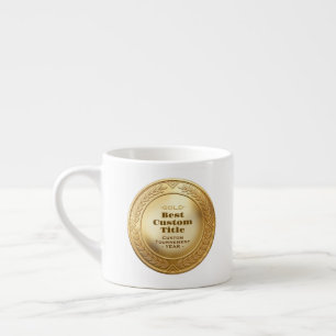 Xícara De Espresso Médica de Ouro Realista 3D Personalizável Prêmio E