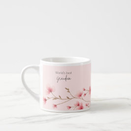 Xícara De Espresso Melhor Avó do Mundo - Pastel Floral Personalizado
