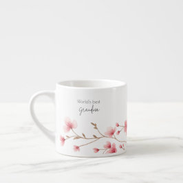 Xícara De Espresso Melhor Avó do Mundo - Pastel Floral Personalizado