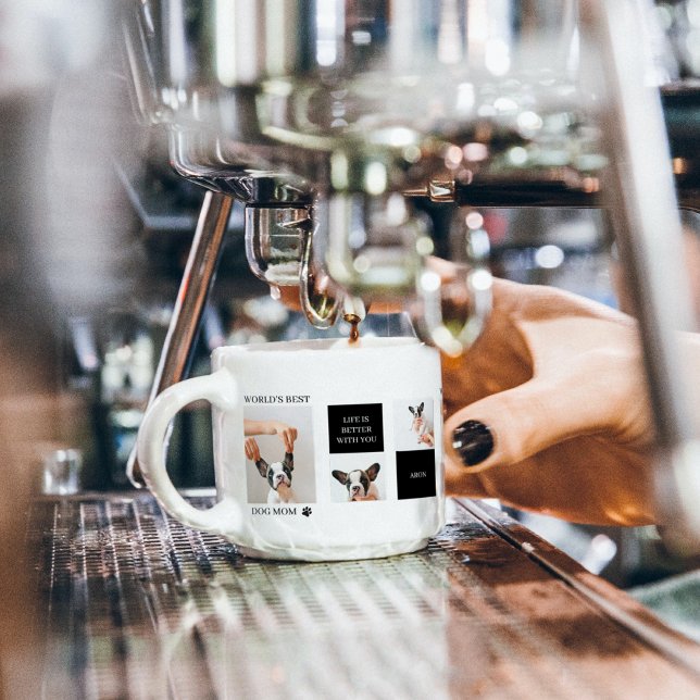 Xícara De Espresso Melhor Mãe de Cachorro | Collage Dog Photo (Criador carregado)