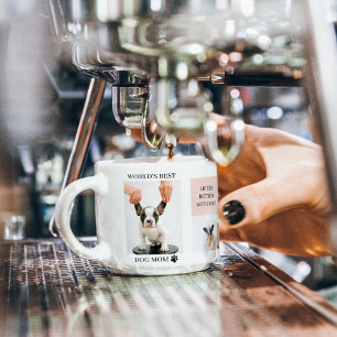 Xícara De Espresso Melhor Mãe de Cachorro Foto de Colagem Rosa Pa