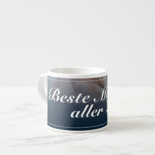 Xícara De Espresso Melhor mãe de todos os tempos com grande rosa rosa