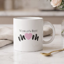 Melhor Mãe do Mundo Coração Fofo Branco Elegante