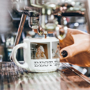 Xícara De Espresso Melhor Pai De Foto E Cinza De Colagem Moderna