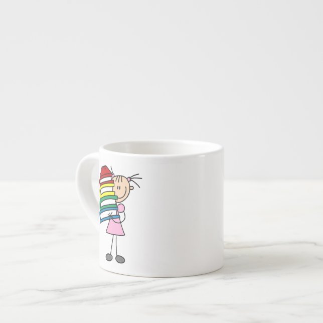 Xícara De Espresso Menina com Livros (Frente Esquerda)