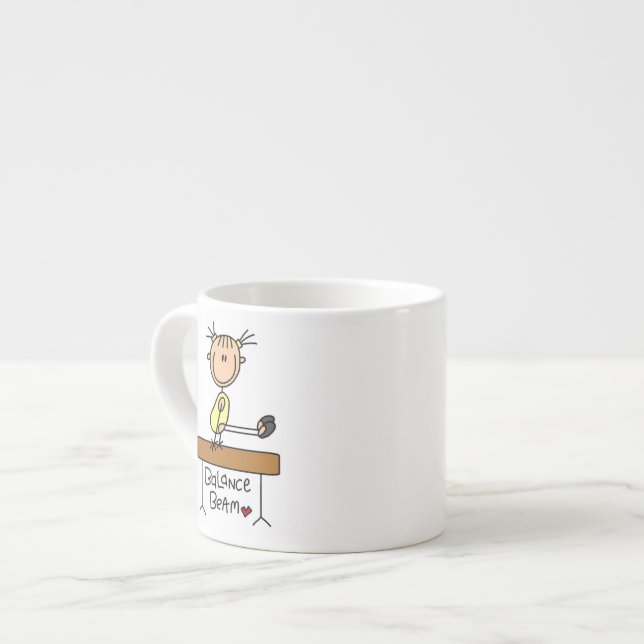 Xícara De Espresso Menina na Trave de Equilíbrio (Frente Esquerda)