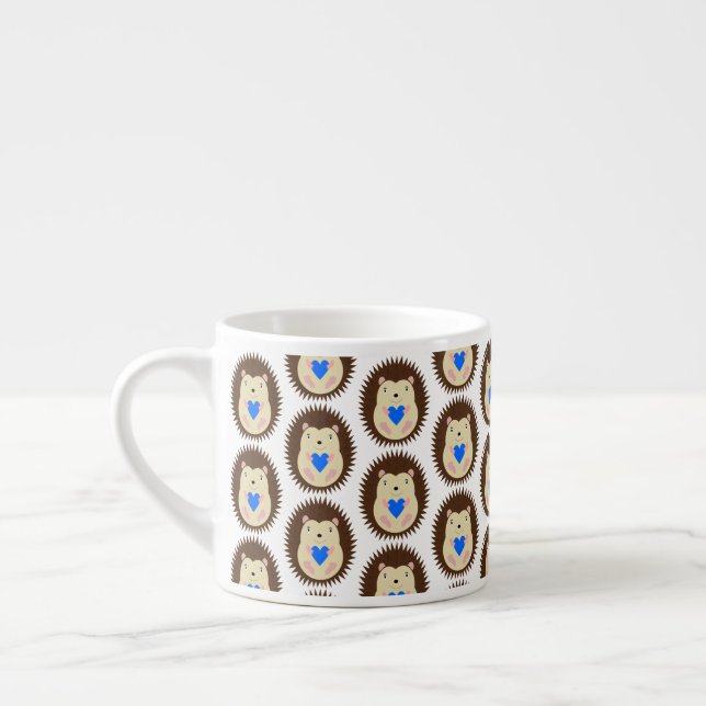 Xícara De Espresso Menino Azul Coração Ourico (Esquerda)