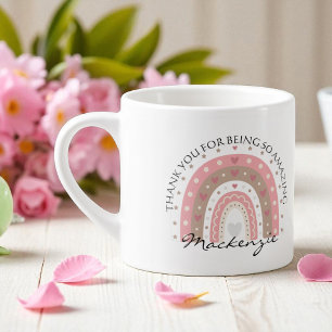 Xícara De Espresso Mensagem E Nome Personalizados Do Arco-Íris