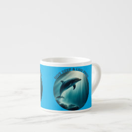 Xícara De Espresso Mergulhe Dolphin Livre Ao Vivo