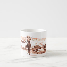 Xícara De Espresso Mermaid Beach Gibson Girl Victorian Antiguidade